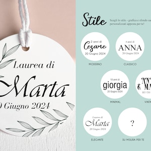 TAG TONDO x Battesimo, Comunione, compleanno, Cresima, Matrimonio, Laurea - bigliettini personalizzati, grafica personalizzata, tag tondi