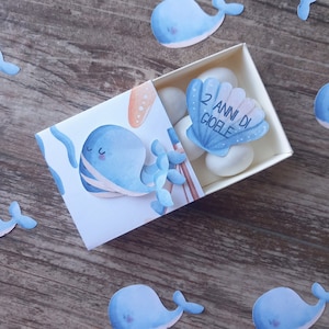 10 pz SCATOLETTE CONFETTI MARE, kit bomboniera fai da te per bimbi, scatolette personalizzte a tema mare x battesimo, compleanno, cerimonia