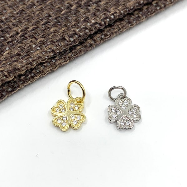 925 Sterling Silver Clover Claddagh Charm Pendant – With "Love, Friendship, Loyalty" Inscription