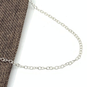 Sterling Silver Cable Link Chain, 925 Oval Link Chain Necklace, 22 inches, Silver Chain, Layering, Men&#39;s Chain, Women&#39;s Necklace, Wholesale