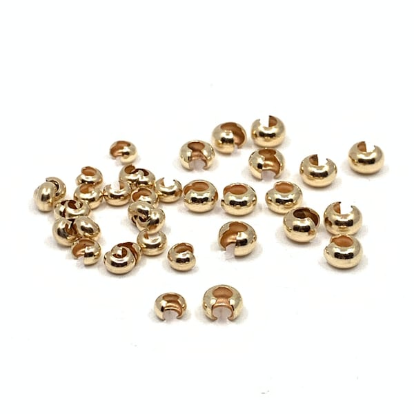 14k Gold Filled Crimp Covers, 4mm, 5mm Crimp Covers, Crimp Bead, Jewelry Making Findings, 5pcs