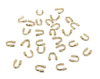 14k Gold Filled Wire Guardian, 0.8mm Hole, Jewelry Making Findings, Small Components, Wholesale, 5pcs
