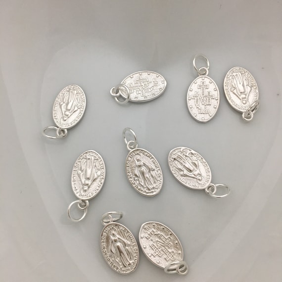 925 Sterling Silver Mother Mary Charm Miraculous Mary Charm Christian Jewelry Religious Pendant Sterling Silver Wholesale