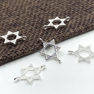 Silver Star of David Connector, Magen david, 925 Sterling Silver Star of David, Bat mitzvah gift, Jewish Star, Geometric Star, Supplier