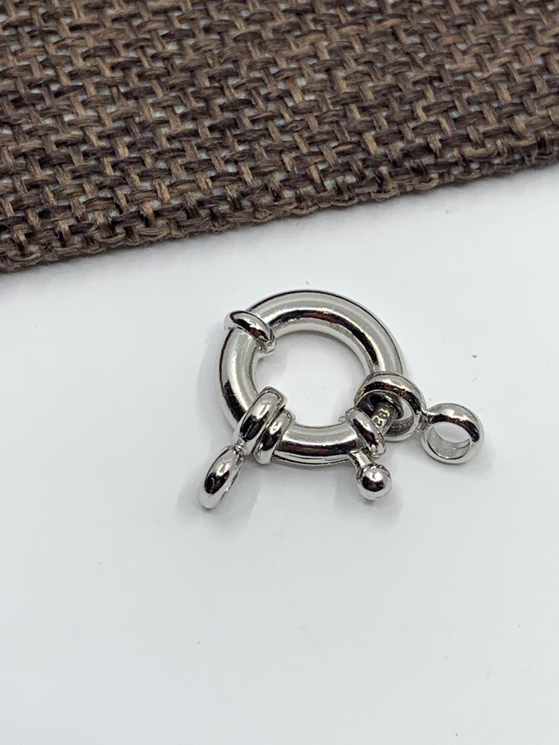 Spring Lock For Rings 925 Sterling Silver Sailor's Lock, Spring Lock, 12mm, Spring Ring Clasp ...