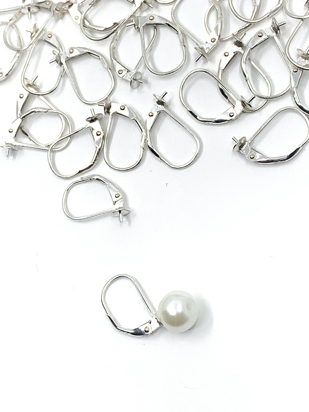 925 Sterling Silver Lever Backs Silver Ear Wires With Post Etsy