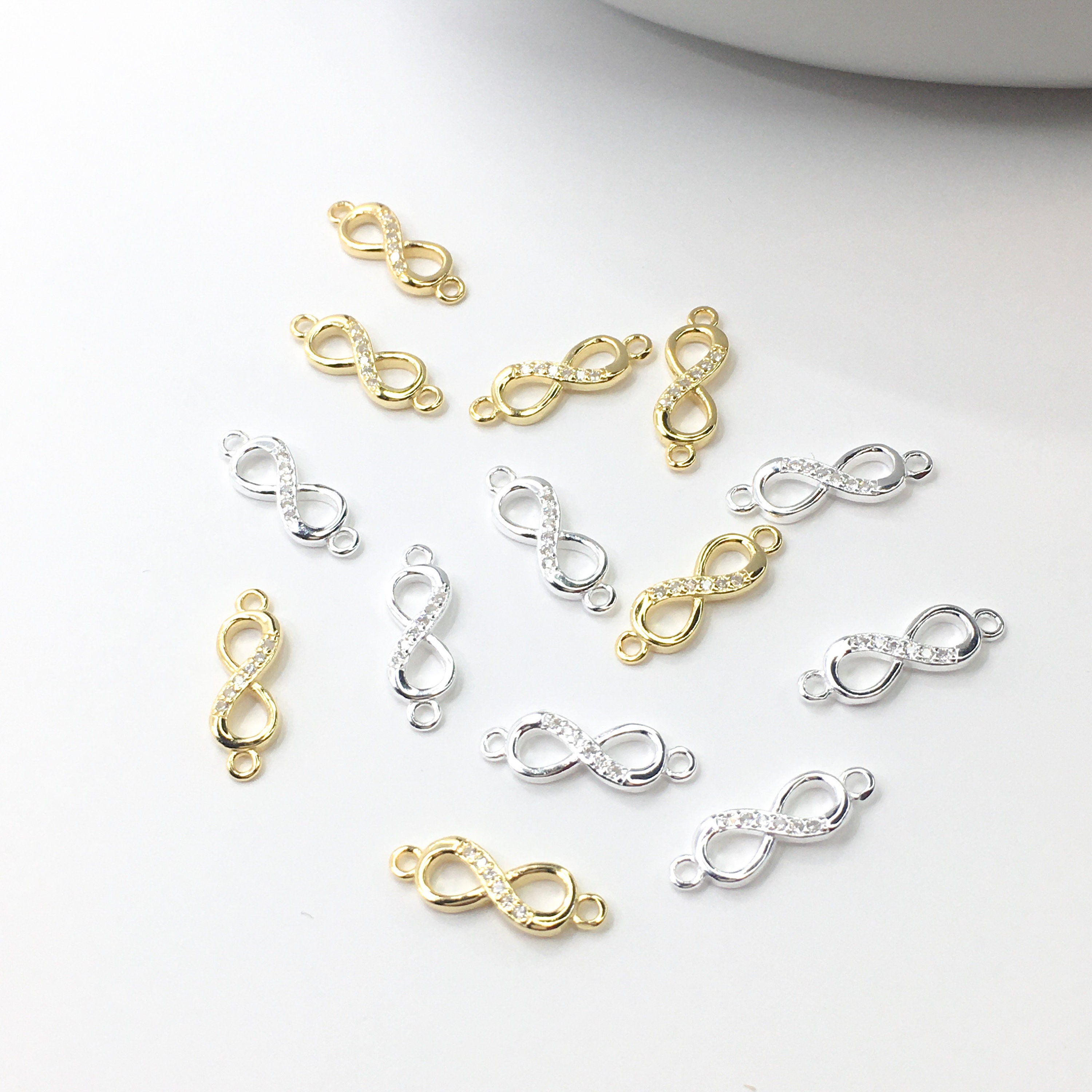 925 Sterling Silver Infinity Connector, Silver Connector, Gold Infinity ...