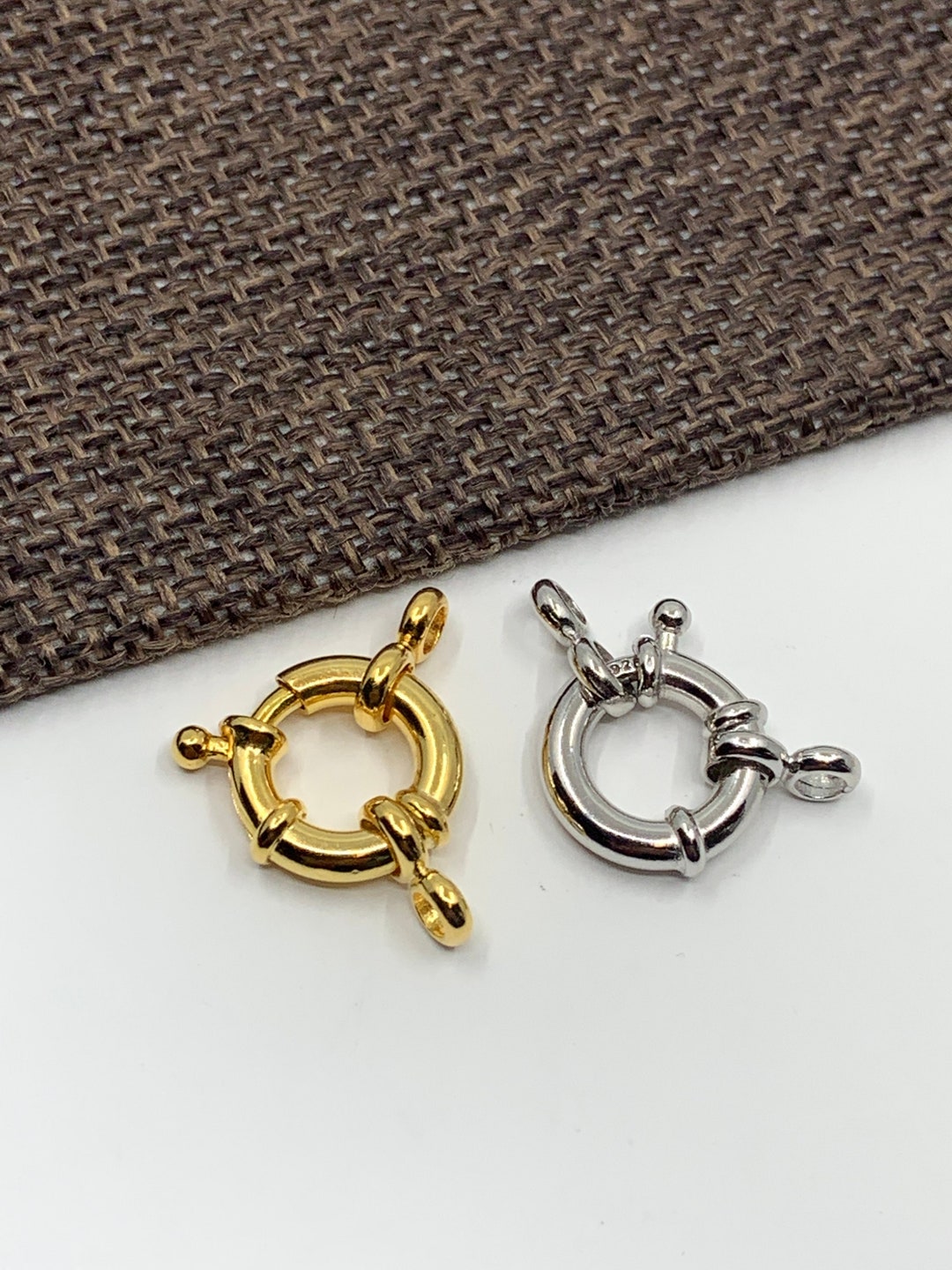 Spring Lock For Rings 925 Sterling Silver Sailor's Lock, Spring Lock, 12mm, Spring Ring Clasp ...
