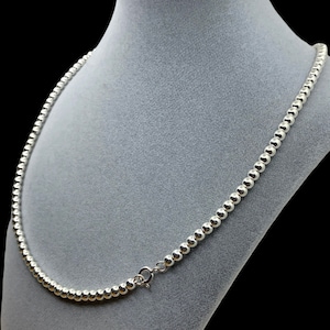 925 Silver Ball necklace, Beaded Necklace, Sterling Silver, Round smooth beads, Dainty Necklace, Ball bead chain necklace