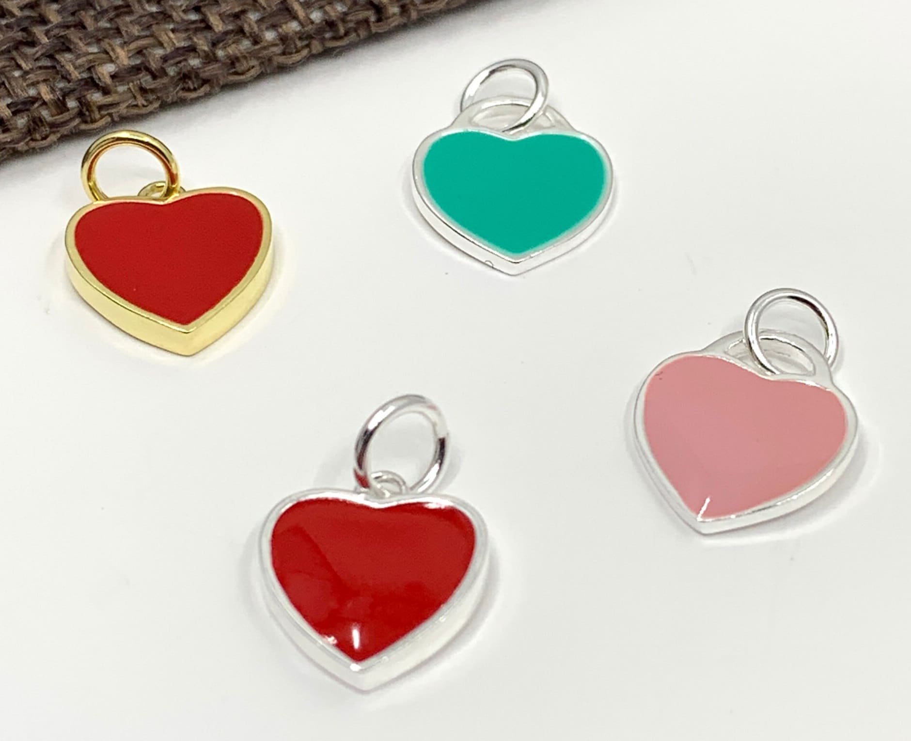 8/16pcs Enamel Blue Heart Charms for Jewelry Making, 12mm Bulk Pack CHA1615