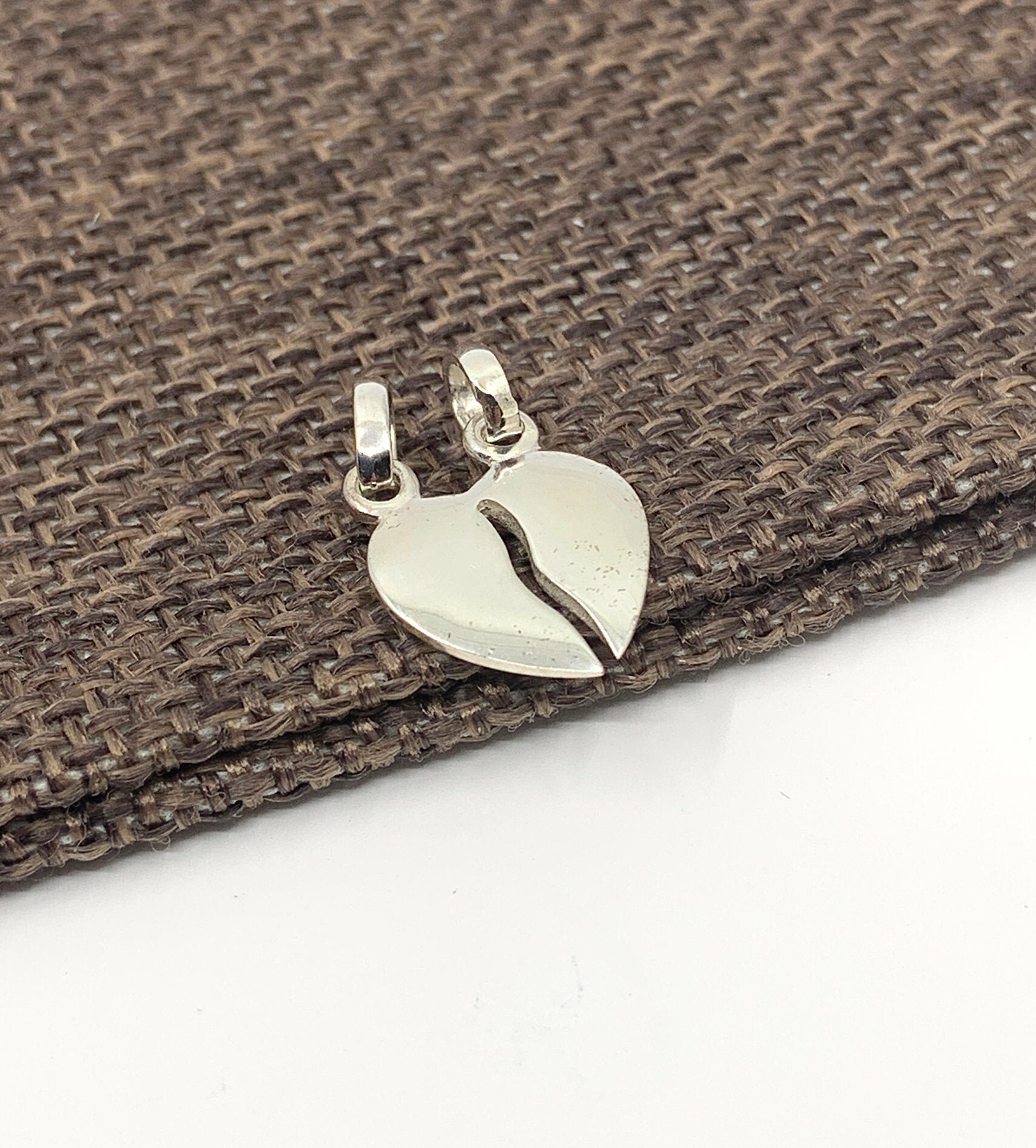 Handmade Sterling Silver Heart Charm With Split Ring Perfect for