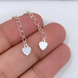 925 Sterling Silver Chain Extension, Bracelet/ Necklace Extender, 1 inch, 1.25 inches extension, Necklace Extension with heart, Removable