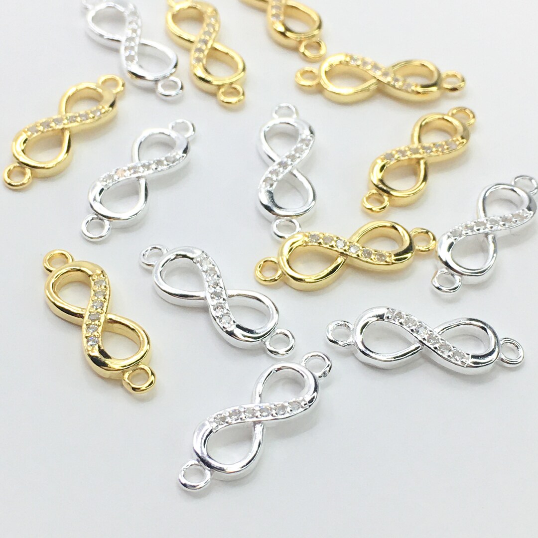925 Sterling Silver Infinity Connector, Silver Connector, Gold Infinity ...