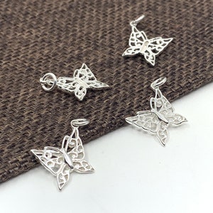 925 Sterling Silver Butterfly, Filigree Butterfly Charm, 925 Jewelry Findings, Butterfly Bracelet, Butterfly Earrings, Wings Keychain, Bulk