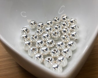 Mayas Gems 500pcs 2.5mm Sterling Silver Round Beads – .925 Seamless, High Polish, Made In Italy
