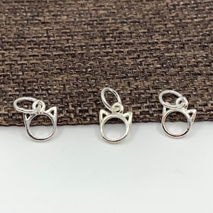 Cat Mom Cat Head Charm Sterling Silver Cat Mom Cat Head Charm Sterling Silver