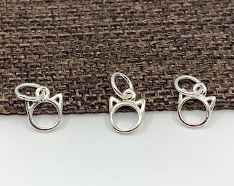 Cat Mom Cat Head Charm Sterling Silver Cat Mom Cat Head Charm Sterling Silver
