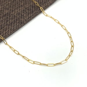 14k Gold Filled Necklace, Dainty Paperclip Chain, Clip Chain Necklace, Minimalist, Gold Filled Chain Necklace, Wholesale Supplier