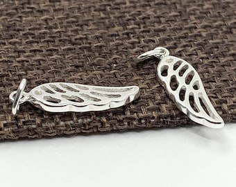 925 Sterling Silver Angel Wing Charm, Add on Wing Charm, Fairy Wings, 925 Wing Charm, Dainty, Jewelry Making, Bracelet necklace Charm, Small