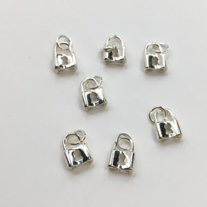 925 Sterling Silver Lock Charm, Lock Necklace Pendant, Padlock Charm, Tiny Lock, Lock charm for bracelet, Keyhole Charm, Valentines Charm