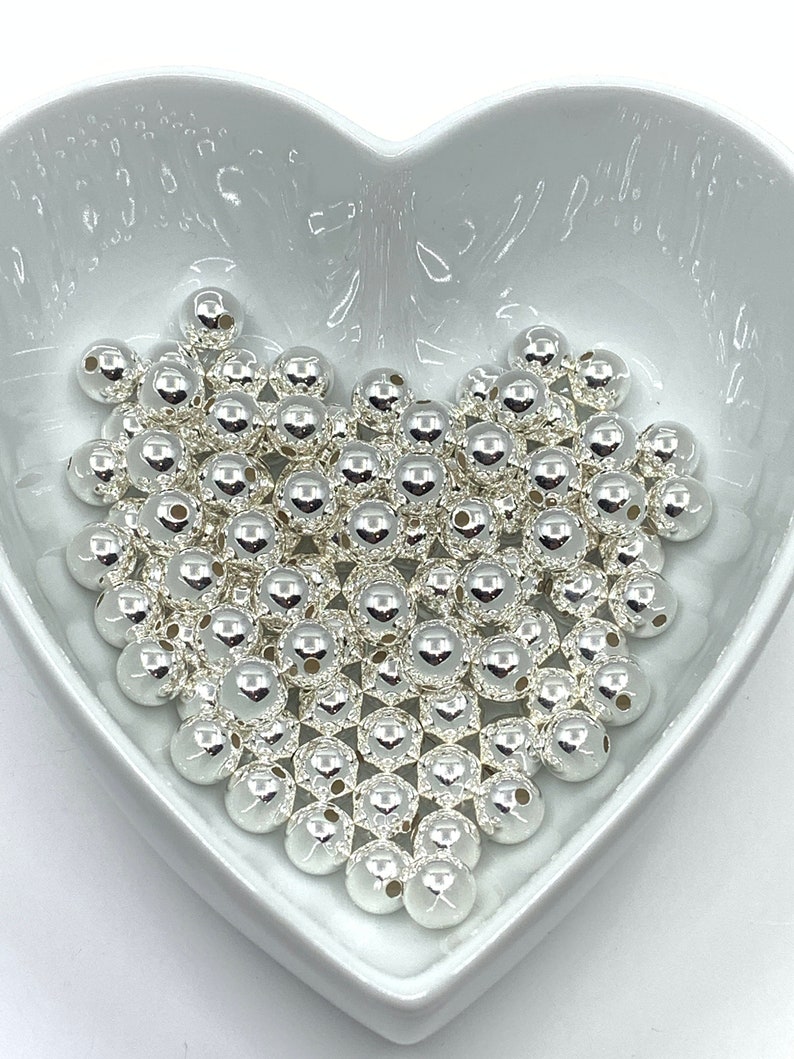 925 Sterling Silver Round Beads 8mm Silver Spacers Smooth Etsy