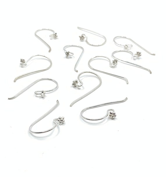 Flower French Hook Earrings Earwire, Sterling Silver Ear Wires