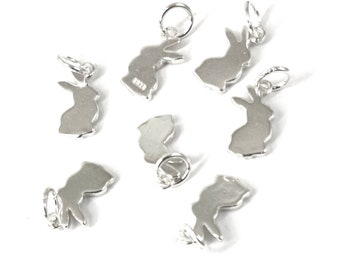 y⭐︎Rabbit Sterling Silver Rabbit Pendant Charm CH146 Rabbit on 12mm Siberian