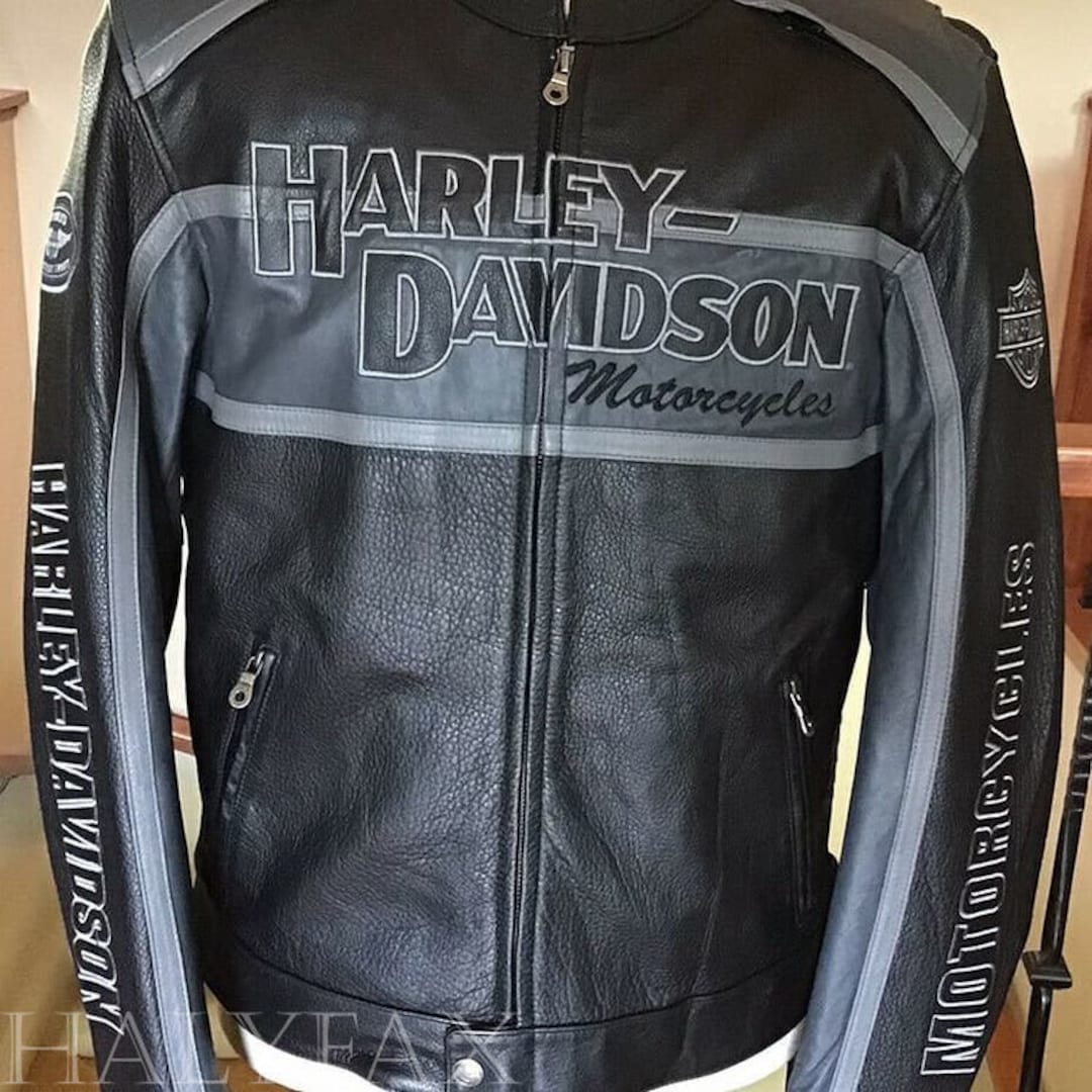 Motorcycle Leather Jacket Harley Davidson Moto Leather Jacket - Etsy