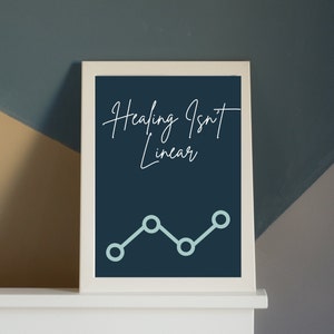 Healing Isn&#39;t Linear Art, wall art, Queer art, mental health, healing, journey, inspiration, decor, wall decor