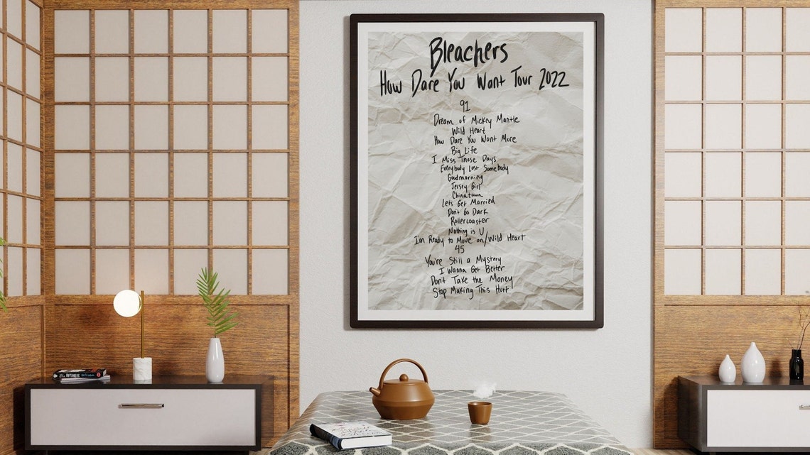 Bleachers Setlist Poster, Printable, Wall Art, Jack Antonoff, Tour
