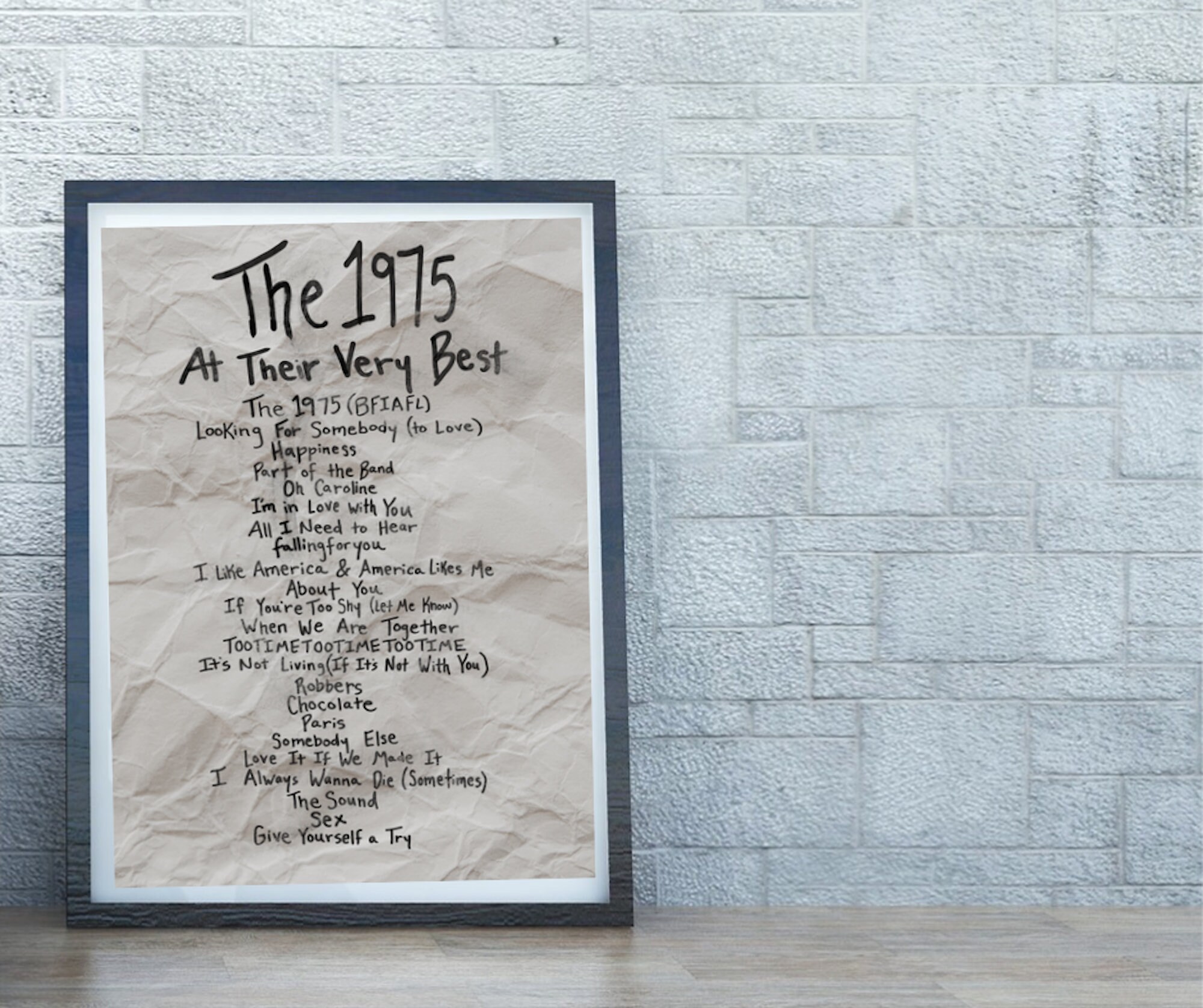The 1975 Setlist Poster, Digital Download, Printable, Wall Art