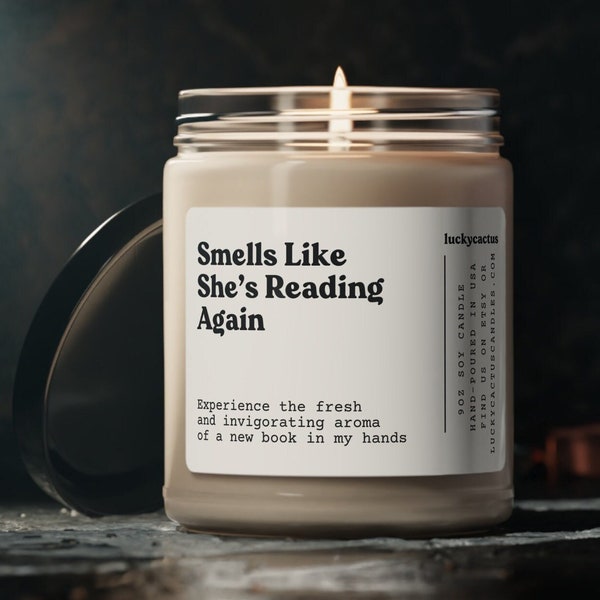 Reader Gift Funny Candle Birthday Gifts for Her Book Lover Bookstore Library Custom Gift for Friend Avid Reader Bookworm Gift 9oz Soy Candle
