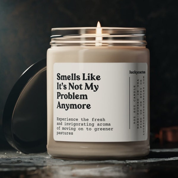 Smells Like It's Not My Problem Anymore, Funny Retirement Gift Idea, Coworker Retirement Gift, 9oz Soy Candle