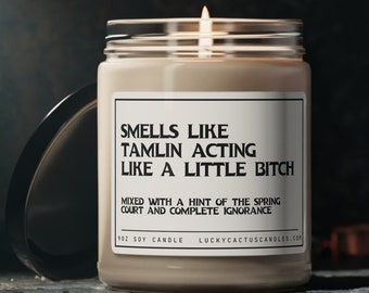 Tamlin's a Bitch Candle, Acotar fan gift, acomaf, A court of thorns and roses merch, Velaris Candle, Book Lover Candle, 9oz Book Candle