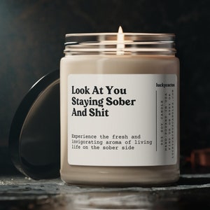 Sobriety Candle, Sobriety Gift, One Year Sober Gift, Sobriety Gift, Proud of You Gift, Two Years Sober, Sobriety, 9oz Soy Candle