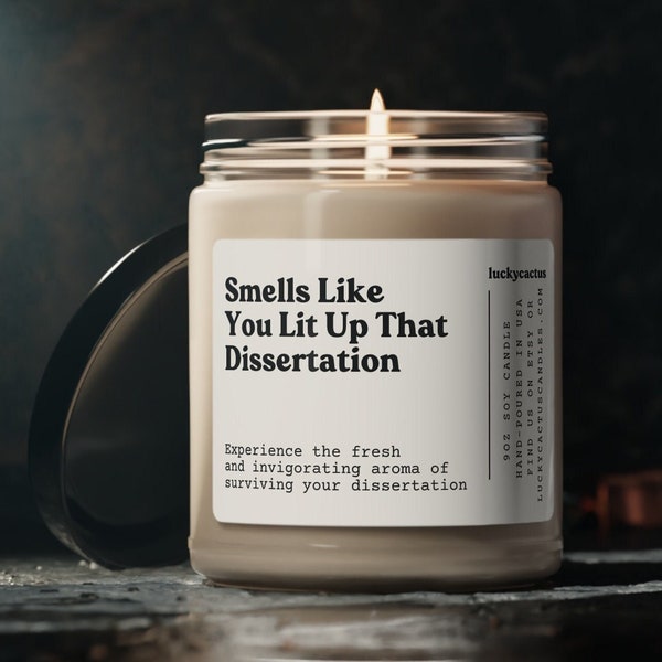 You Lit Up that Dissertation Candle, Funny Doctorate Graduation Gift, Doctoral Student Modern Candle Gift, PHD Graduation Gift, Doctorate