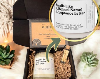 Bougie cadeau qu'elle a reçu pour une université, Bougie universitaire personnalisée, Lettre de remerciement en cadeau, Lien universitaire, Diplômé du troisième cycle