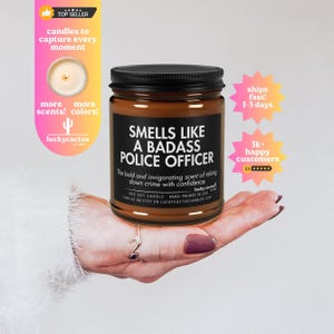 Smells Like A Badass Police Officer Candle, Police Officer Gifts, Police Gifts, Police Academy Gift, Law Enforcement Gift, Gift For Police