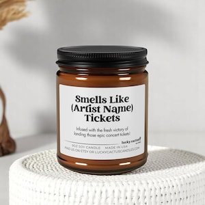 Personalisierte Konzertkarten lustige kundenspezifische, kundenspezifische Konzertkarte, Geschenkkonzert, Musikfan-Konzertkarten, Geburtstagsüberraschung 9oz Sojakerze