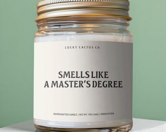 Masters Degree Candle, Graduation Gift, Grad Gift Idea, College Graduation Gift, Funny Grad Candle