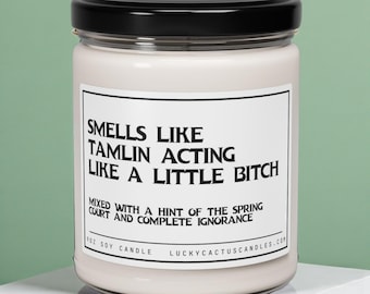 Tamlin's a Bitch Candle, Acotar fan gift, acomaf, A court of thorns and roses merch, Velaris Candle, Book Lover Candle, 9oz Book Candle