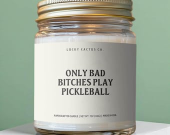 Hot Bitches Play Pickleball Candle, Funny Pickleball Gift, Pickleball Player Gifts, Pickleball Friends Decor, Sojakaars