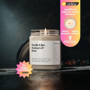 Hookers and Blow Candle, Adult Humor, Gift Custom Candle, Friendship Candle, Custom Candle, Funny Gifts, Snarky Candle