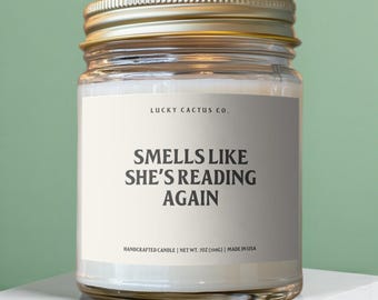 Regalo para amantes de los libros, vela con aroma a "Está leyendo de nuevo", regalo para ratonas de biblioteca, regalo para lectoras, regalo picante, vela de hadas, regalo divertido para amantes de los libros.
