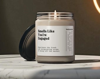 Smells Like You're Engaged Sojawaskaars, verlovingscadeau, pas verloofd stel, cadeau voor verloving, verloving 9oz. Kaars