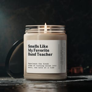 Favorite Music Teacher Gift, Band Teacher Candle, Band Director Gift, Marching Band Gift, Teacher Appreciation, 9oz Soy Candle
