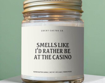 I’d Rather Be At The Casino Candle, Funny Casino Gift, Gift for Gambler, Casino Lover Gift