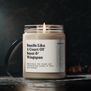 A Court of Smut and Wingspan Bookish Candle, Acotar Inspired Book Merch Fantasy Romance Rhysand Feyre Acomaf Book 9oz Soy Candle