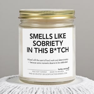 Sobriety Candle, Sobriety Gift, One Year Sober Gift, Sobriety Gift, Proud of You Gift, Two Years Sober, Sobriety, 9oz Soy Candle