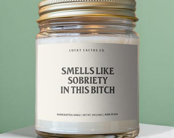 Sobriety Gift for Friend, One Year Sober Candle, Sober Anniversary, Proud of You Gift, Two Years Sober, Sobriety Celebration